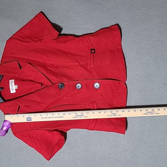 STUDIO 1 Women's Red Short Sleeve Blazer - Size 8 - Picture 11 of 12